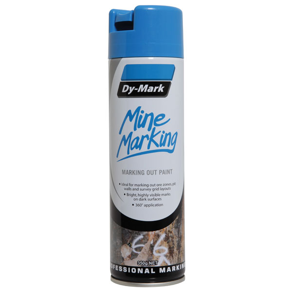 DY-MARK MINE MARKING VERTICAL FLURO BLUE 350G AEROSOL 